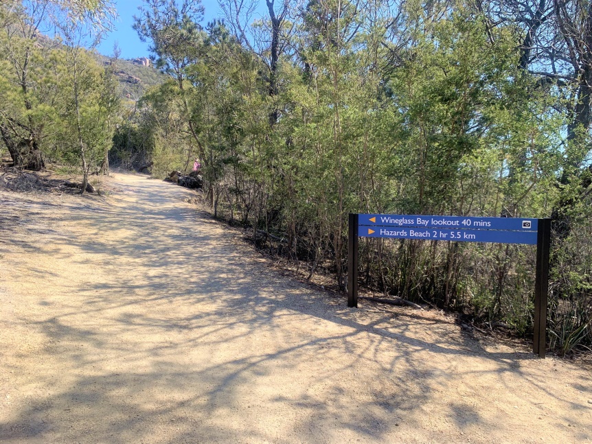 Wineglass Bay-road sign